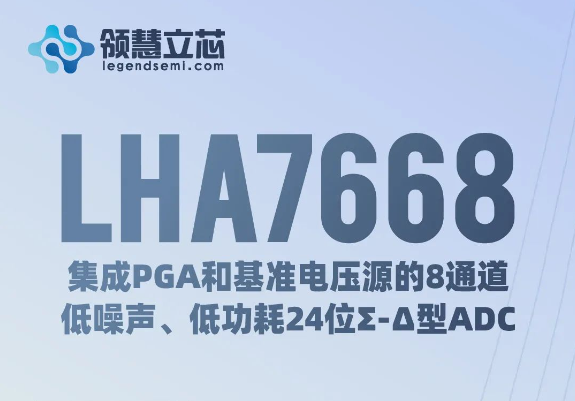 【領慧立芯新品發(fā)布】LHA7668：集成(chéng)PGA和基準電壓源的8通道(dào)、低噪聲、低功耗24位Σ-Δ型ADC